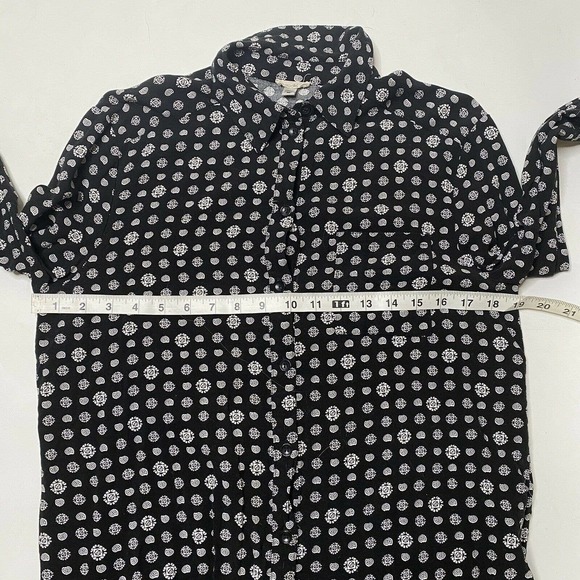 Ecote Urban Outfitters Black L/Sleeve Button Down Shirt Medium - Picture 7 of 8